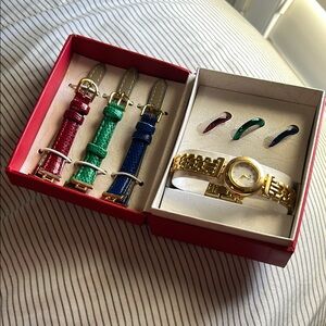 Gold Watch with Interchangeable Straps